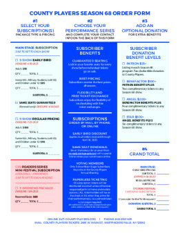 County Players 68 Order Form